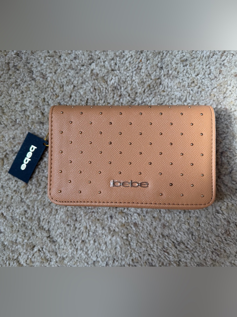 bebe Rose-Tan Studded Crossbody